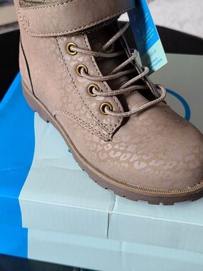 Stride Rite Toddler Brown Leopard-Print Ankle Boots Size 11